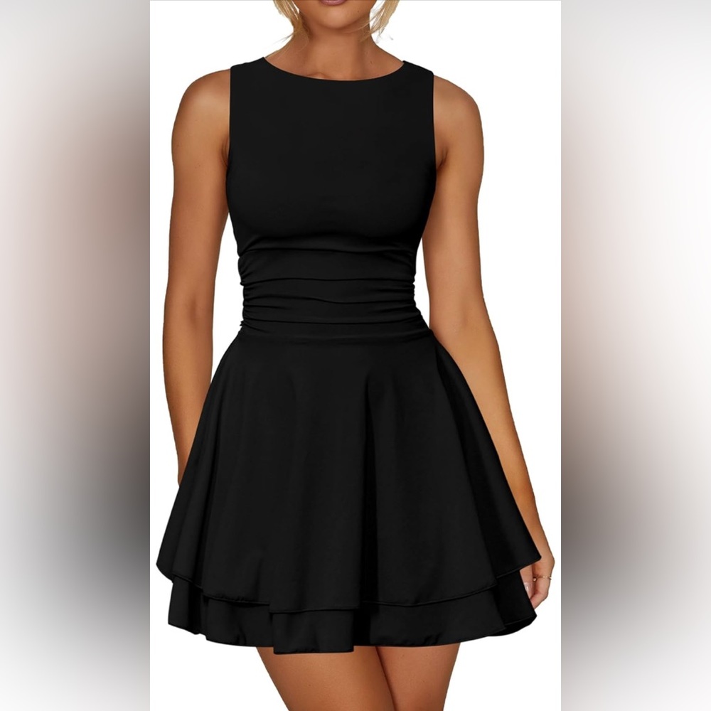 Elegant Black Sleeveless Mini Dress